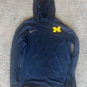 Michigan Nike Navy Hoodie with Yellow M Logo